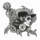 ambition and money black and white tattoo design idea
