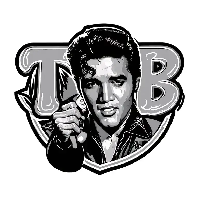 TCB Elvis logo tattoo design idea