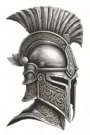 gladiator helmet adorned tattoo design idea