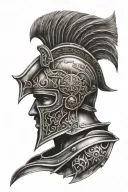 gladiator helmet adorned tattoo design idea