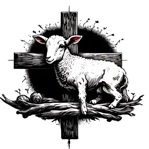 lamb nailed to the cross tattoo design idea