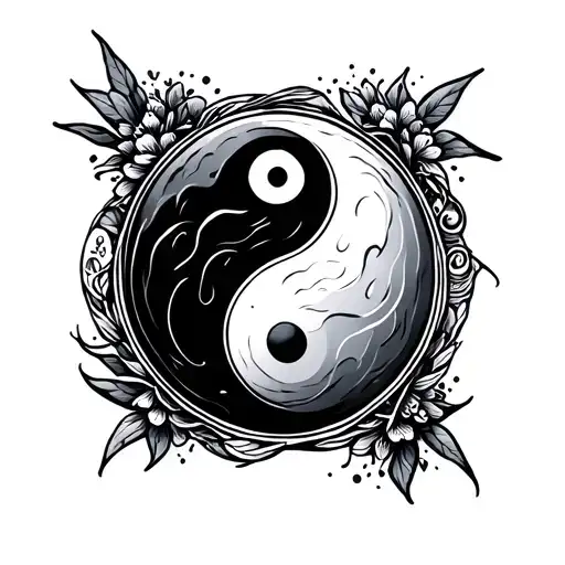 fine line tattoo yin yang symbol tattoo design idea