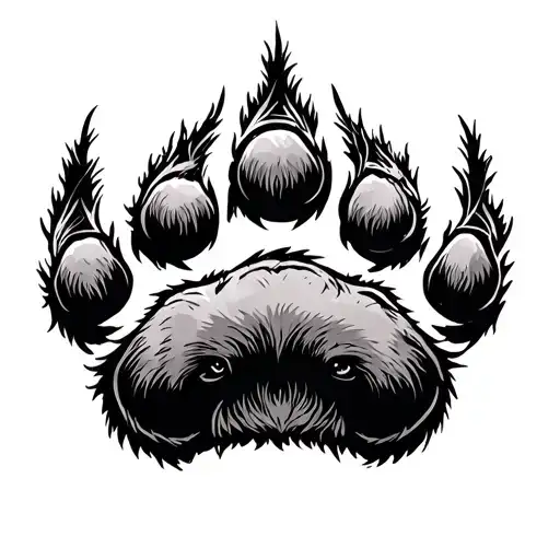 Nordic traditional bear paw  tattoo design idea