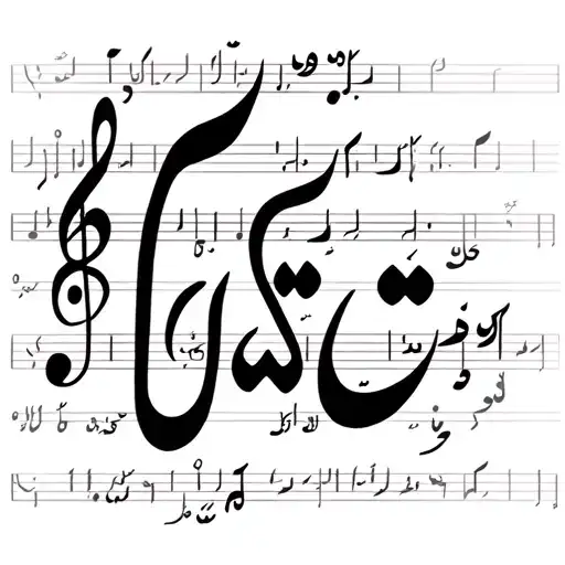 the name Ghazal in farsi writing musical notes tattoo design idea