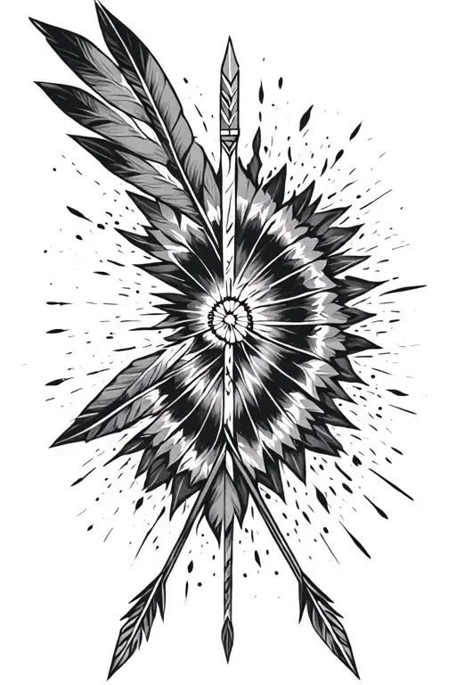 Native American crossed arrows   tattoo design idea