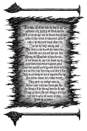 a black scroll of destiny, fate , and rebellion. A mysterious poem about those things is written tattoo design idea
