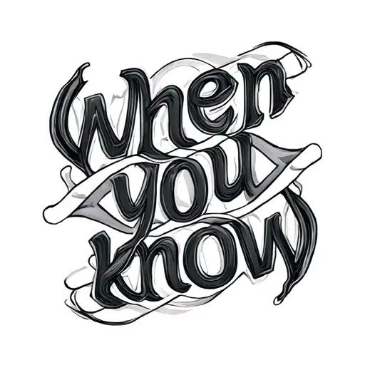 "When you know " infinity symbols intertwined tattoo design idea