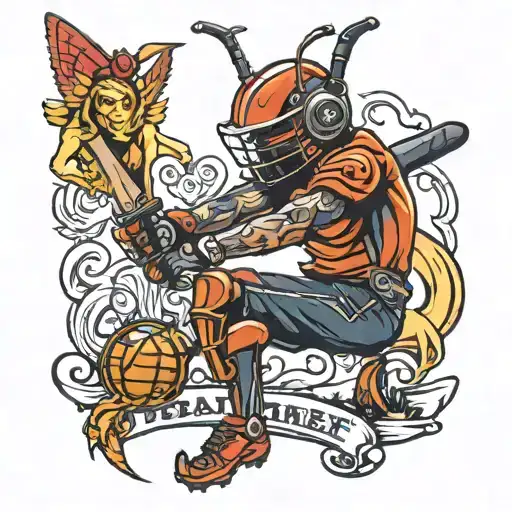 Tattoo in the of Cricket, online gaming, parents, love and gym tattoo design idea