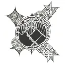 new age tribal patterns tattoo design idea