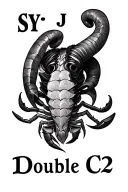 "SY Middle J Double C²" Aries and Scorpio tattoo design idea