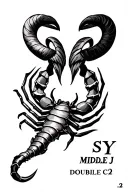 "SY Middle J Double C²" Aries and Scorpio tattoo design idea