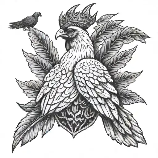queen of the wings, chicken wings  tattoo design idea