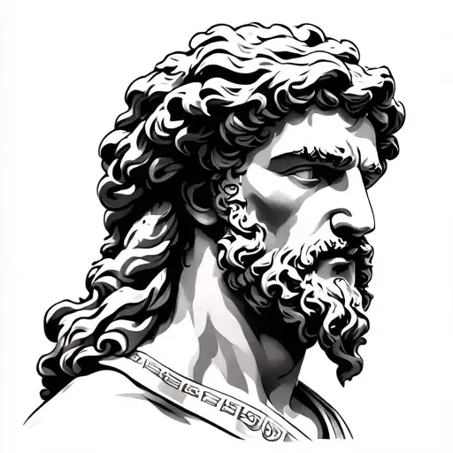 greece, god zeus greek mythology tattoo design idea