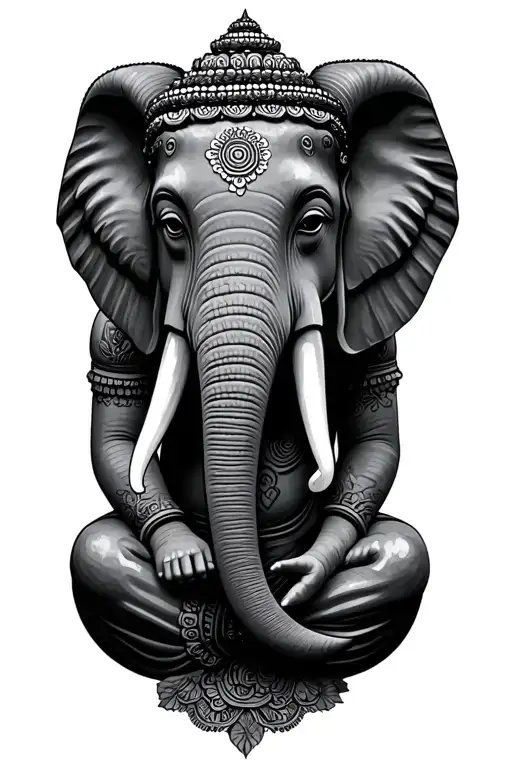 Buddha Elephant tattoo design idea