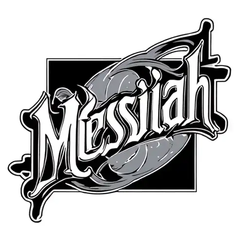 number with word messiah across middle tattoo design idea