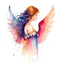 angel without face tattoo design idea