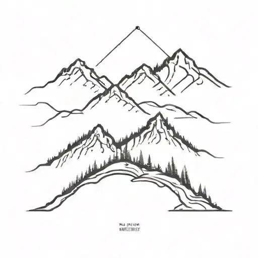 mountain horizon fine line tattoo tattoo design idea