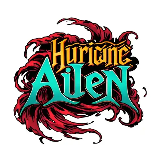 hurricane swirling the name Aiden tattoo design idea