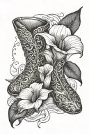 footprint and calla lilies tattoo design idea