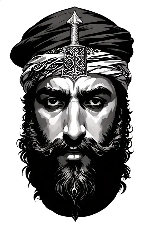Imam Ali Sword keffiyeh tattoo design idea