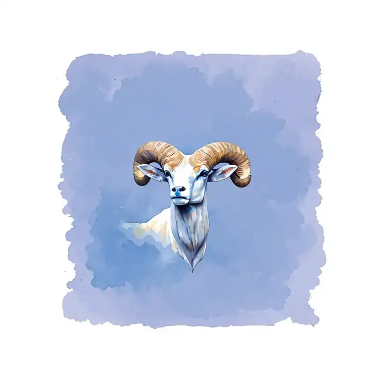 sunbrust and aries ram tattoo design idea