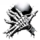 torn skin visible bone forearm and hand tattoo design idea