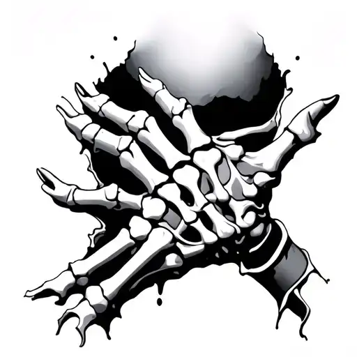torn skin visible bone forearm and hand tattoo design idea