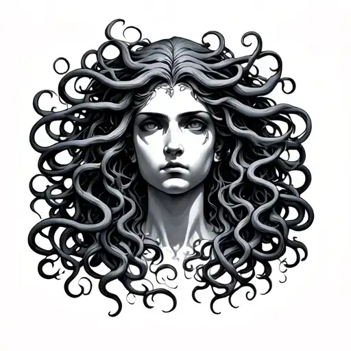 Medusa head transformation  tattoo design idea
