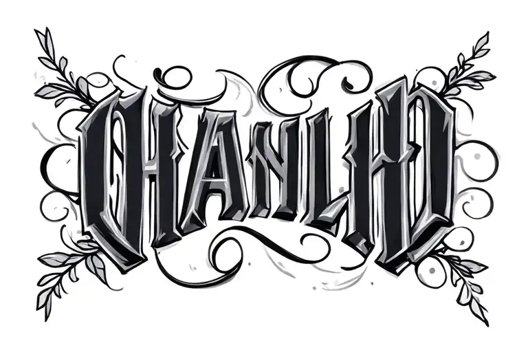 Childs name in writing tattoo design idea