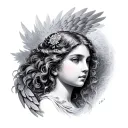 angel face tattoo design idea