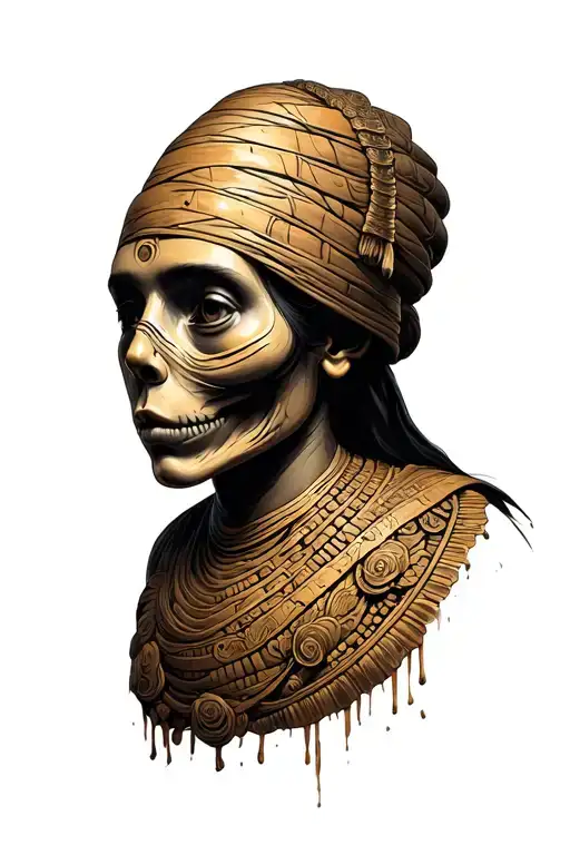 ancient mummy tattoo design idea