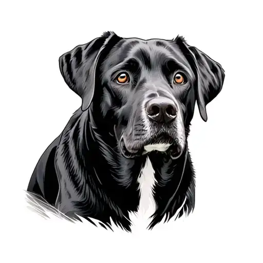 black lab dog tattoo design idea
