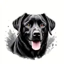 black lab dog tattoo design idea