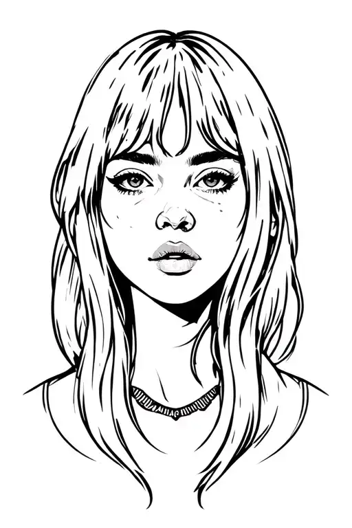 Billie eilish, pisces, freespirit tattoo design idea