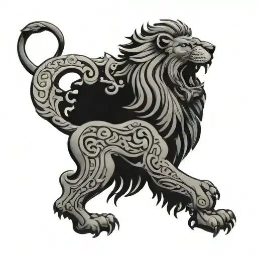 Czech lion with Czech inscription tattoo design idea