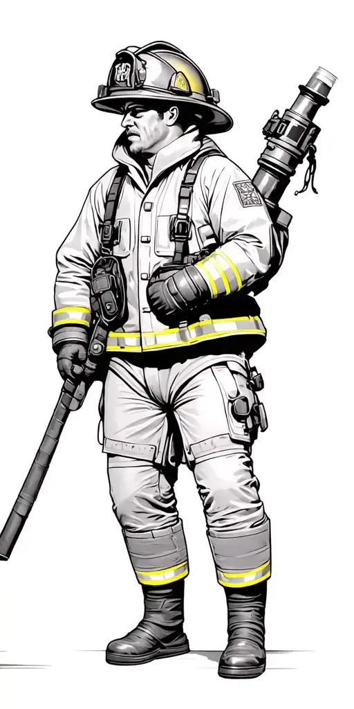 firefighter heroically saving tattoo design idea