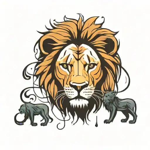 minimal lion and text careful what you wish for make aestechtic  tattoo design idea