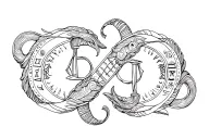 Combination of Aries, Aquarius libra Pisces zodiac symbol tattoo design idea