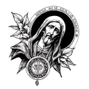 Saint Benedict medal tattoo design idea