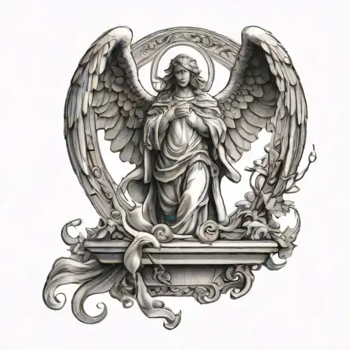 arch angel Gabriel tattoo design idea