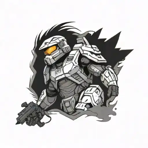 halo master chief Unstoppable +viking tattoo design idea