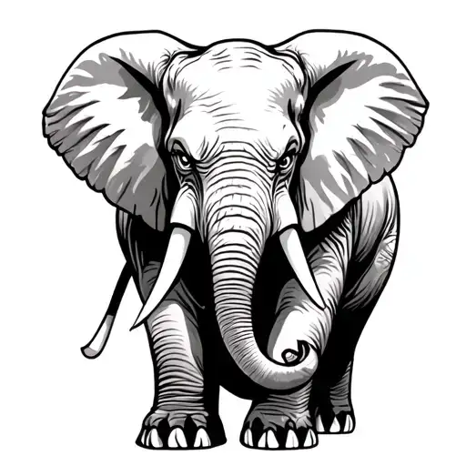 Angry Elephant tattoo design idea
