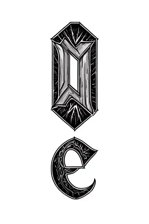 small finger tattoo with the letters n and e  tattoo design idea