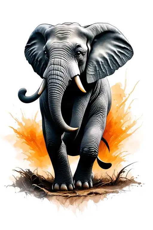 Angry Elephant tattoo design idea