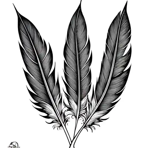 indian feathers tattoo design idea