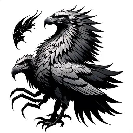 Scorpio Eagle Phoenix tattoo design idea
