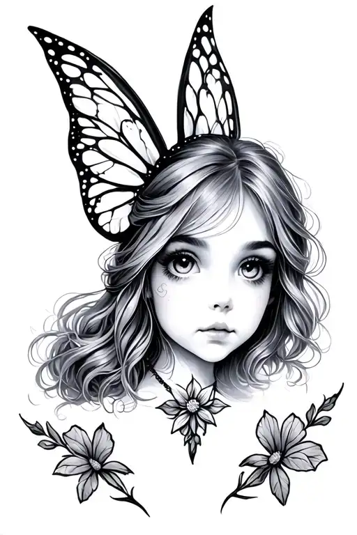 small fairy peeking tattoo design idea