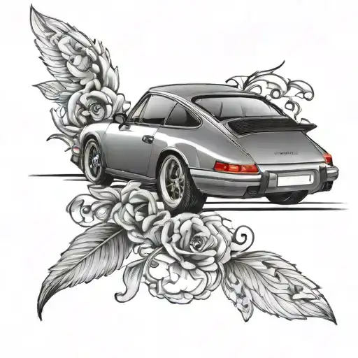 Porsche 911 tattoo design idea