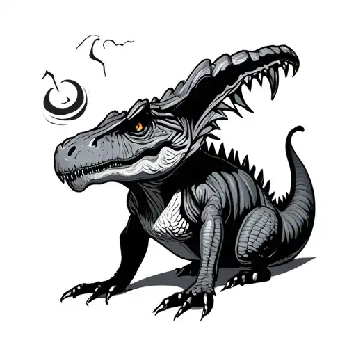 pumpkin trex pudding tattoo design idea
