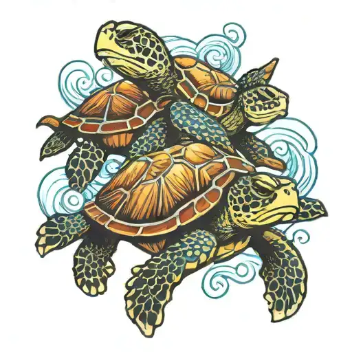 sea turtles tattoo design idea